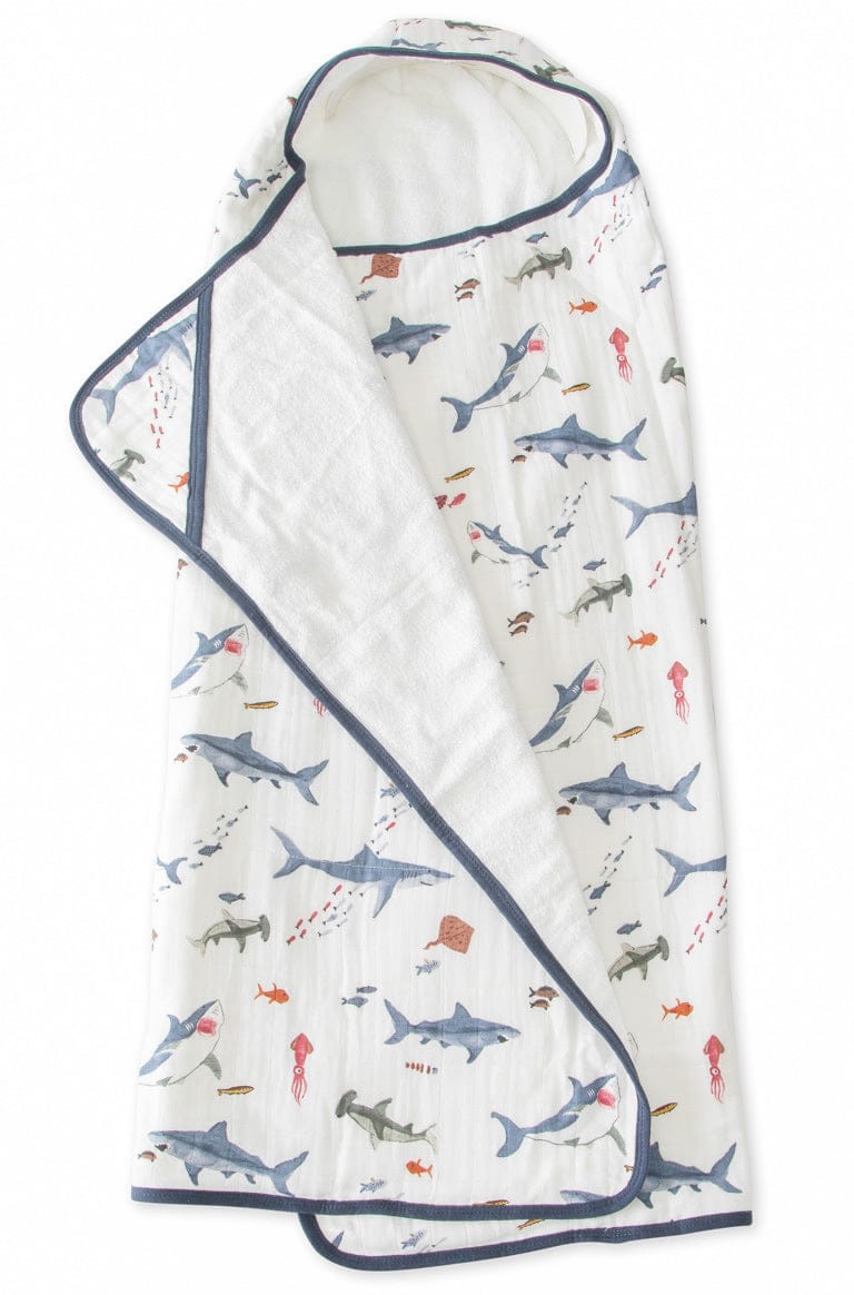 Little Unicorn Cotton Big Kid Hooded Towel - Shark - UH0209
