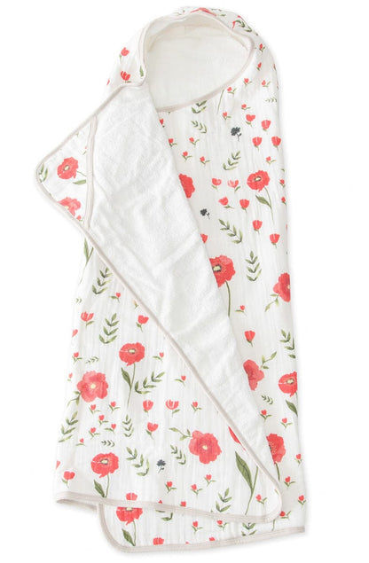 Little Unicorn Cotton Big Kid Hooded Towel - Summer Poppy - UH0201