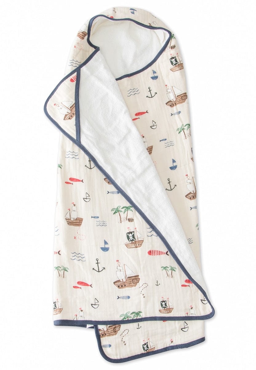 Little Unicorn Cotton Big Kid Hooded Towel - Treasure Map - UH0210