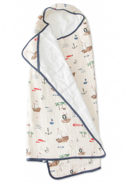 Little Unicorn Cotton Big Kid Hooded Towel - Treasure Map - UH0210