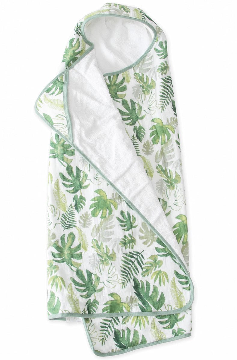 Little Unicorn Cotton Big Kid Hooded Towel - Tropical Leaf - UH0208