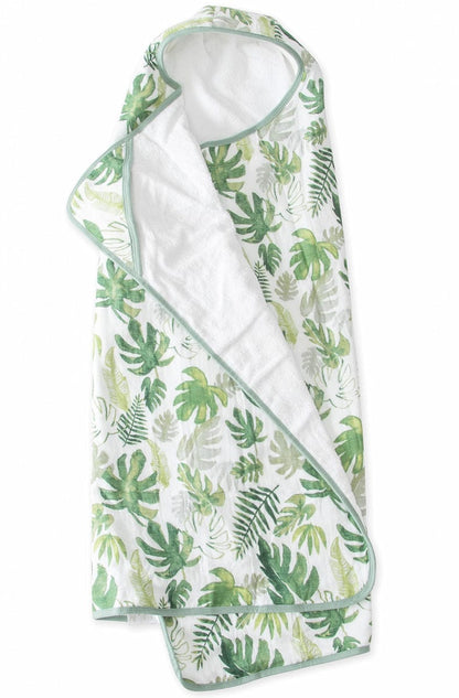 Little Unicorn Cotton Big Kid Hooded Towel - Tropical Leaf - UH0208