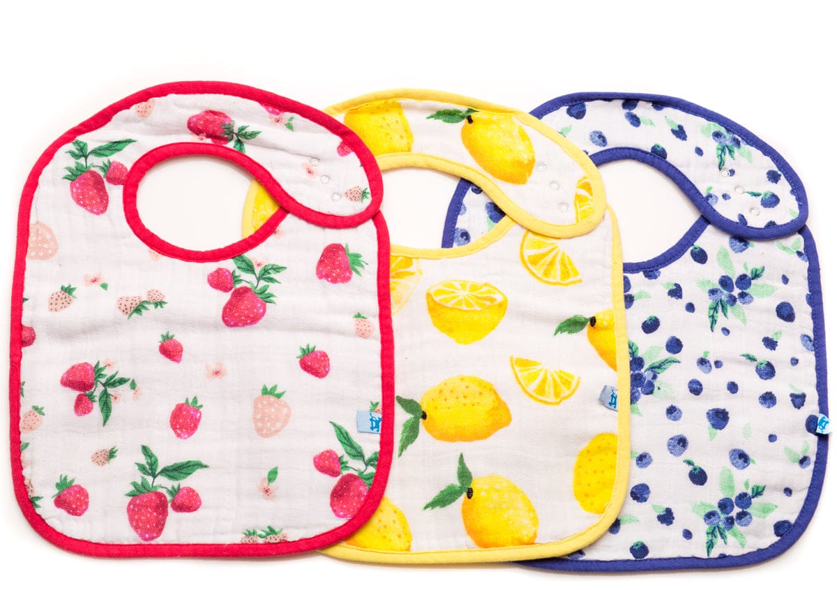Little Unicorn Cotton Classic Bib 3-Pack - Berry Lemonade - UF0003