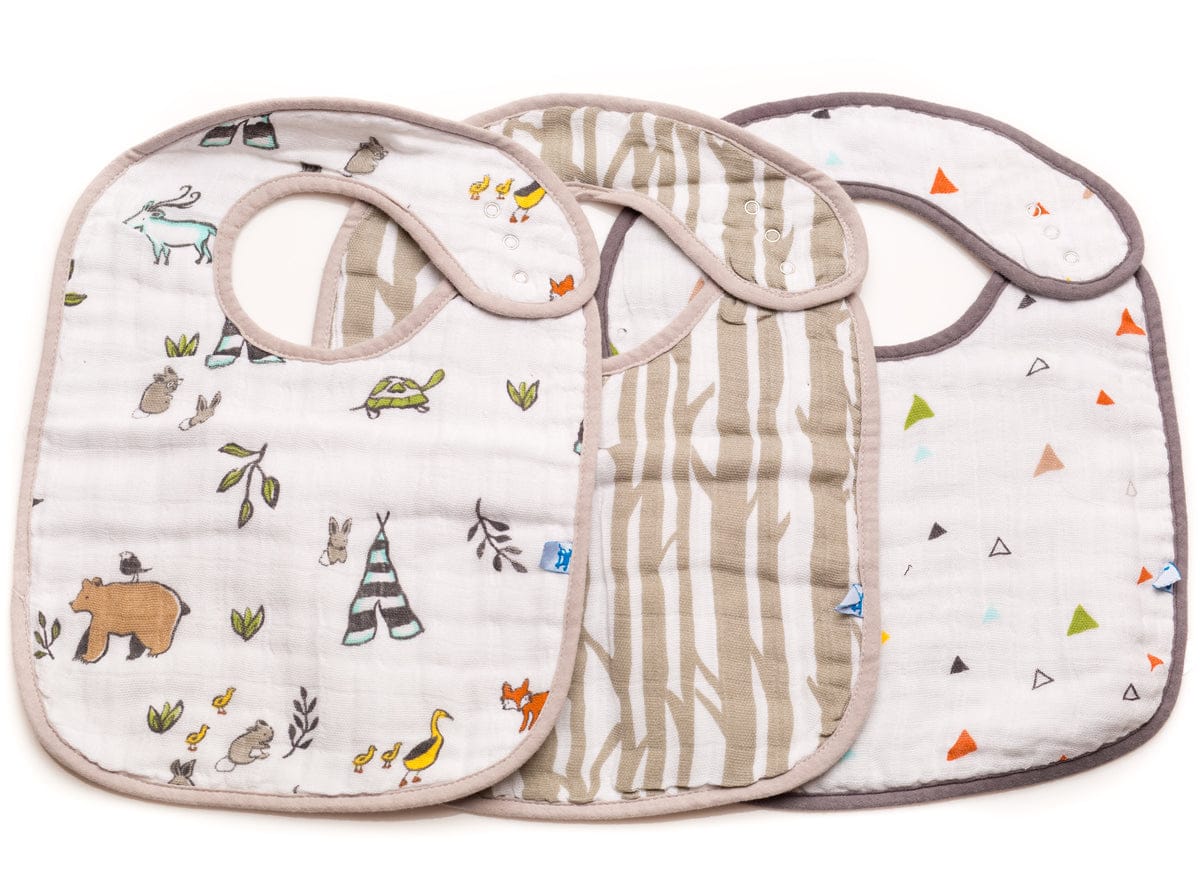 Little Unicorn Cotton Classic Bib 3-Pack - Forest Friends - UF0002