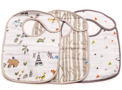 Little Unicorn Cotton Classic Bib 3-Pack - Forest Friends - UF0002