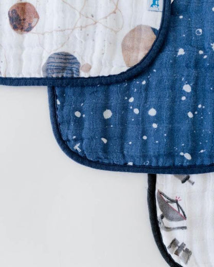 Little Unicorn Cotton Classic Bib 3-Pack - Planetary - UF0010