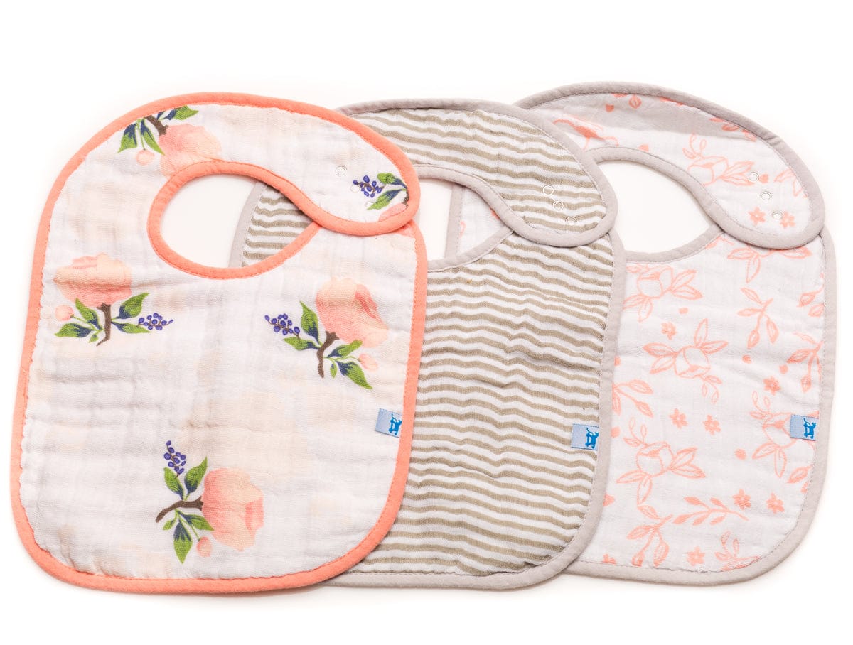 Little Unicorn Cotton Classic Bib 3-Pack - Watercolor Rose - UF0001
