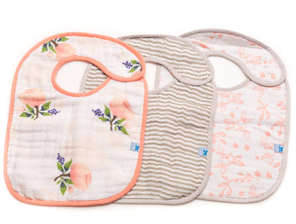 Little Unicorn Cotton Classic Bib 3-Pack - Watercolor Rose - UF0001