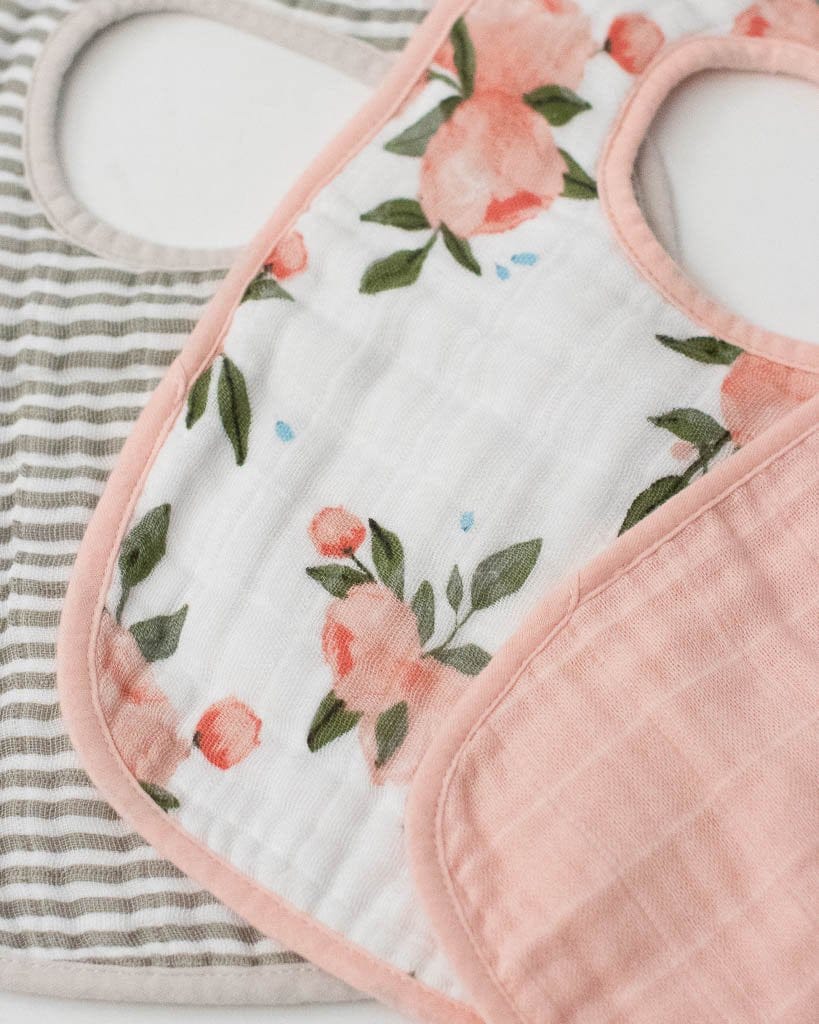 Little Unicorn Cotton Classic Bib 3-Pack - Watercolor Roses - UF0019