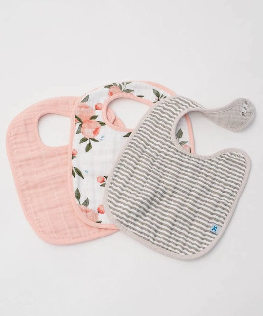 Little Unicorn Cotton Classic Bib 3-Pack - Watercolor Roses - UF0019