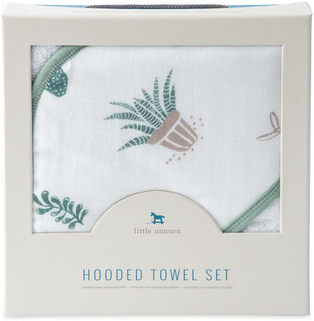 Little Unicorn Cotton Hooded Towel & Washcloth - Prickle Pots - UH0018