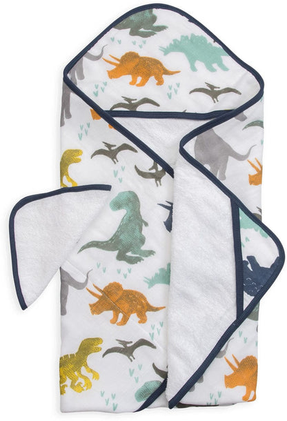 Little Unicorn Cotton Hooded Towel & Washcloth - Dino Friends - UH0008