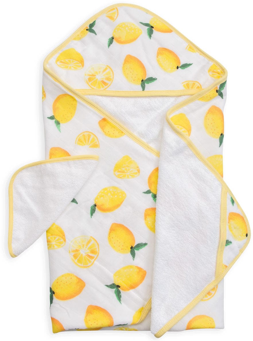 Little Unicorn Cotton Hooded Towel & Washcloth - Lemon - UH0006