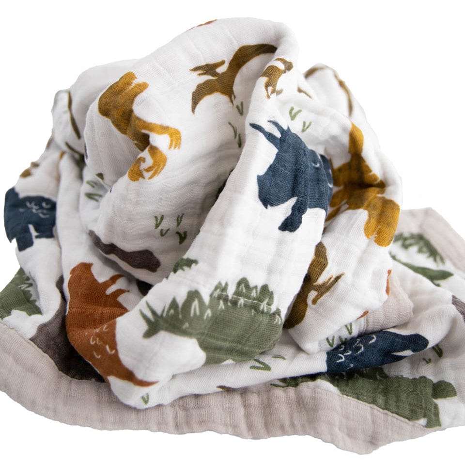 Little Unicorn Cotton Muslin Baby Blanket - Dino Friends - UB2106