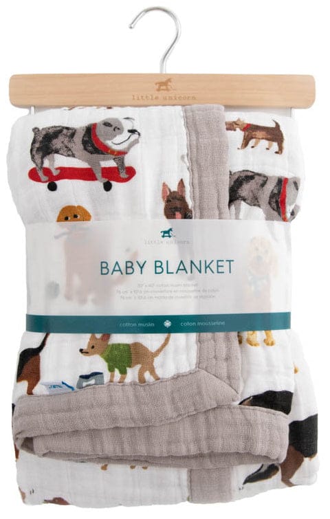 Little Unicorn Cotton Muslin Baby Blanket - Woof - UB2109
