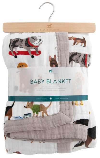 Little Unicorn Cotton Muslin Baby Blanket - Woof - UB2109