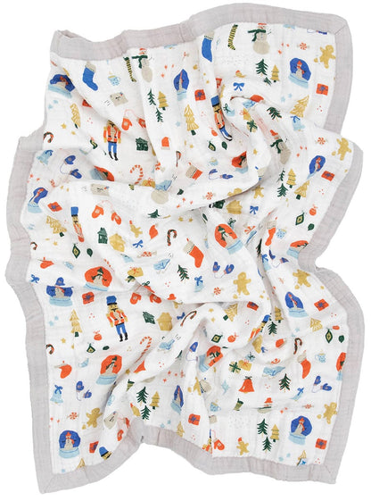 Little Unicorn Cotton Muslin Baby Quilt - Christmas Time - UB2124