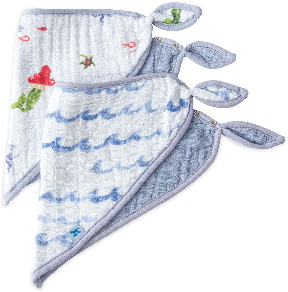 Little Unicorn Cotton Muslin Bandana Bib 2 pack - Mermaid - UF0120