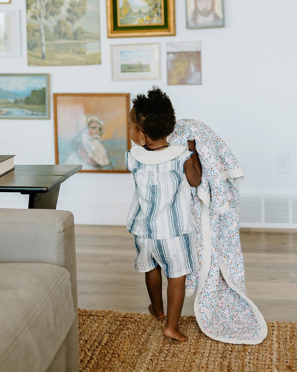 Little Unicorn Cotton Muslin Big Kid Quilt - Pressed Petals - UB1730