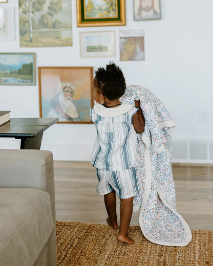Little Unicorn Cotton Muslin Big Kid Quilt - Pressed Petals - UB1730