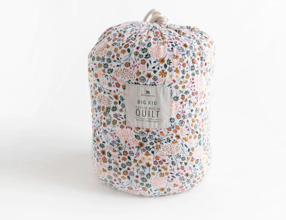 Little Unicorn Cotton Muslin Big Kid Quilt - Pressed Petals - UB1730