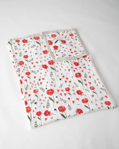 Little Unicorn Cotton Muslin Big Kid Quilt - Summer Poppy - UB1702