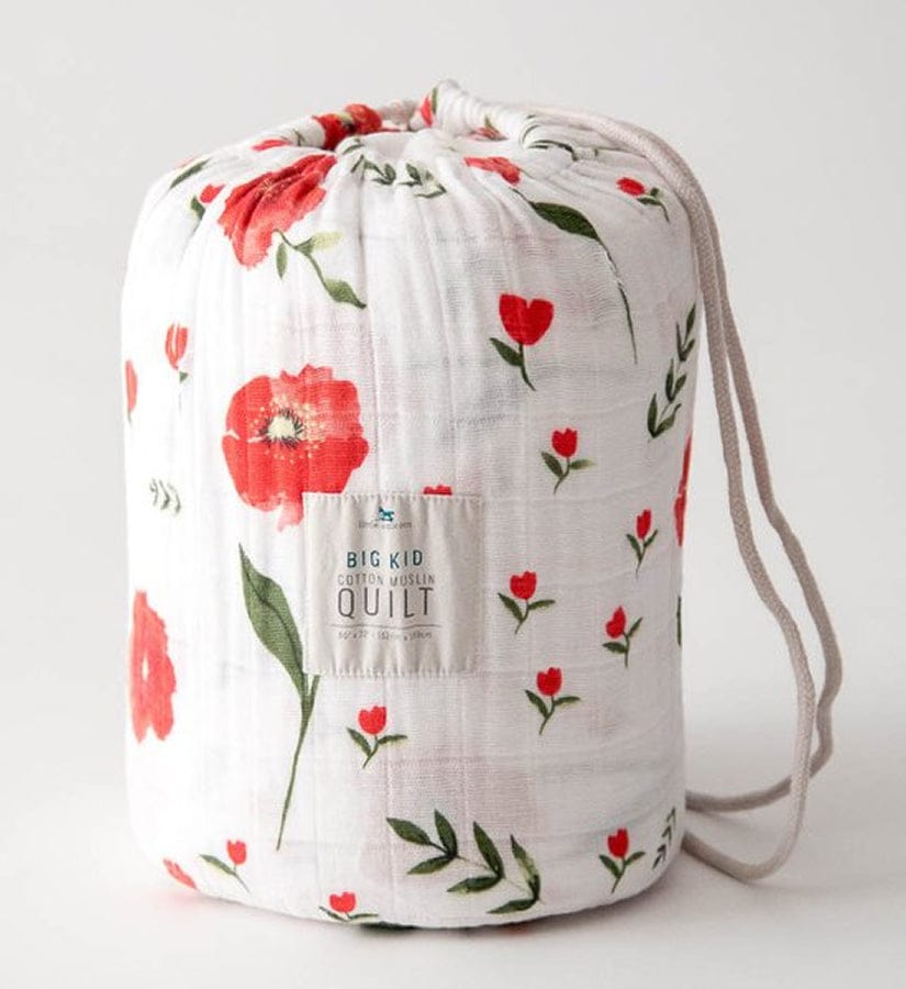 Little Unicorn Cotton Muslin Big Kid Quilt - Summer Poppy - UB1702