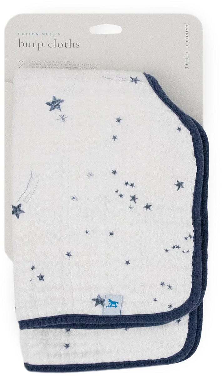 Little Unicorn Cotton Muslin Burp Cloth 2 Pack - Shooting Stars - UF0913