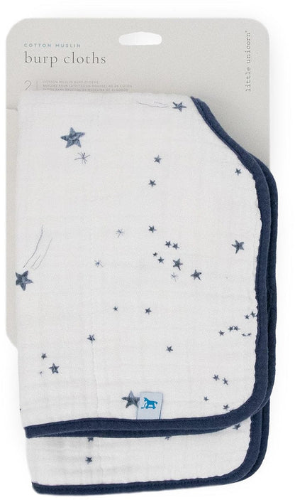 Little Unicorn Cotton Muslin Burp Cloth 2 Pack - Shooting Stars - UF0913