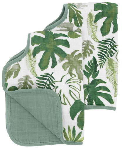 Little Unicorn Cotton Muslin Burp Cloth 2 Pack - Tropical Leaf - UF0905