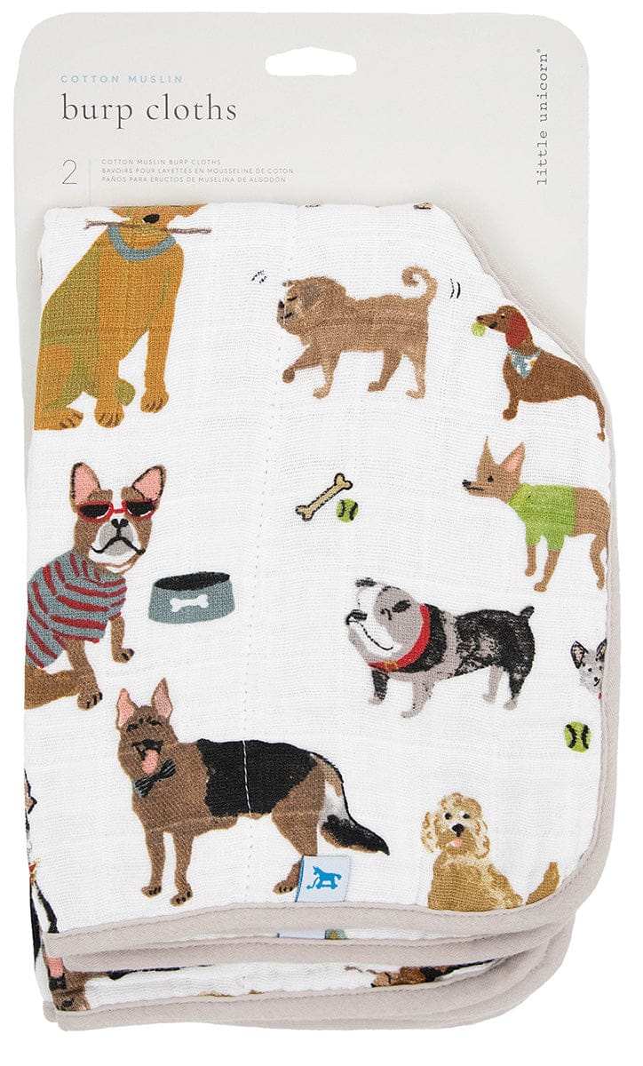 Little Unicorn Cotton Muslin Burp Cloth 2 Pack - Woof - UF0906