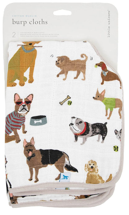 Little Unicorn Cotton Muslin Burp Cloth 2 Pack - Woof - UF0906