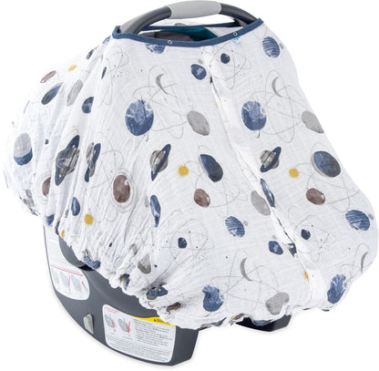 Little Unicorn Cotton Muslin Car Seat Canopy - Planetary - UA0312