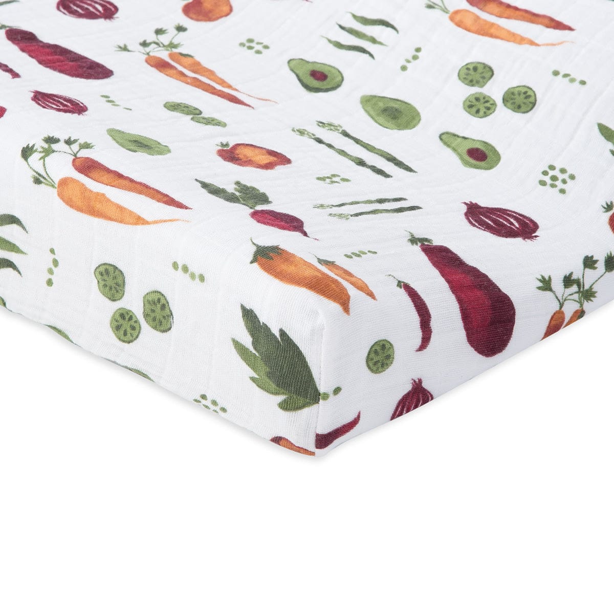 Little Unicorn Cotton Muslin Changing Pad Cover - Farmers Market - UN0517