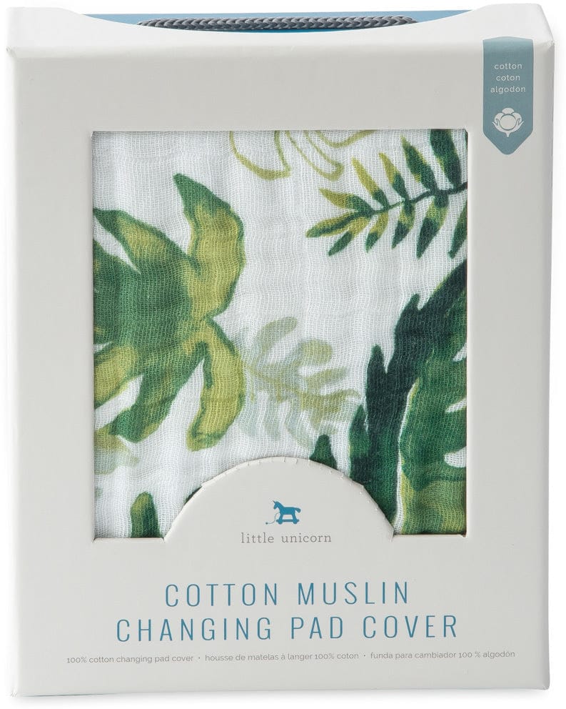 Little Unicorn Cotton Muslin Changing Pad Cover - Tropical Leaf - UN0519