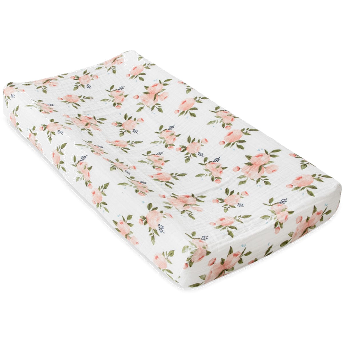 Little Unicorn Cotton Muslin Changing Pad Cover - Watercolor Roses - UN0524