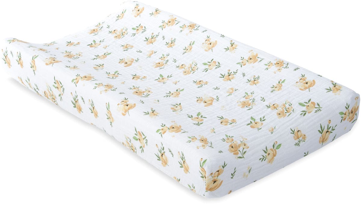 Little Unicorn Cotton Muslin Changing Pad Cover - Yellow Rose - UN0518