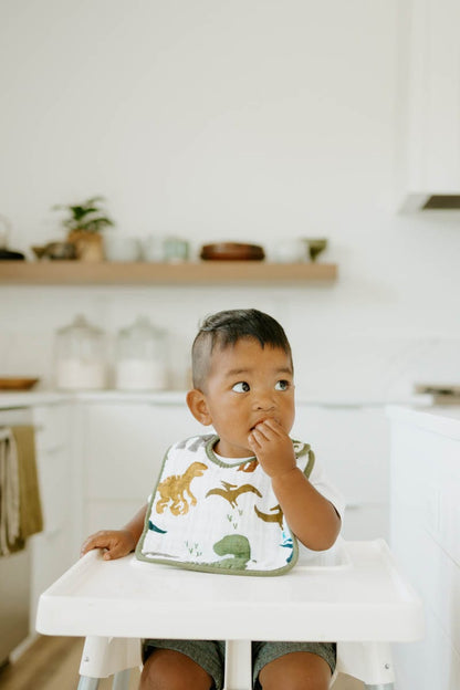Little Unicorn Cotton Muslin Classic Bib 3 Pack - Dino Friends 2 Set - UF0023