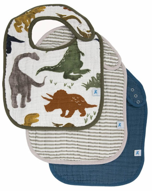Little Unicorn Cotton Muslin Classic Bib 3 Pack - Dino Friends 2 Set - UF0023