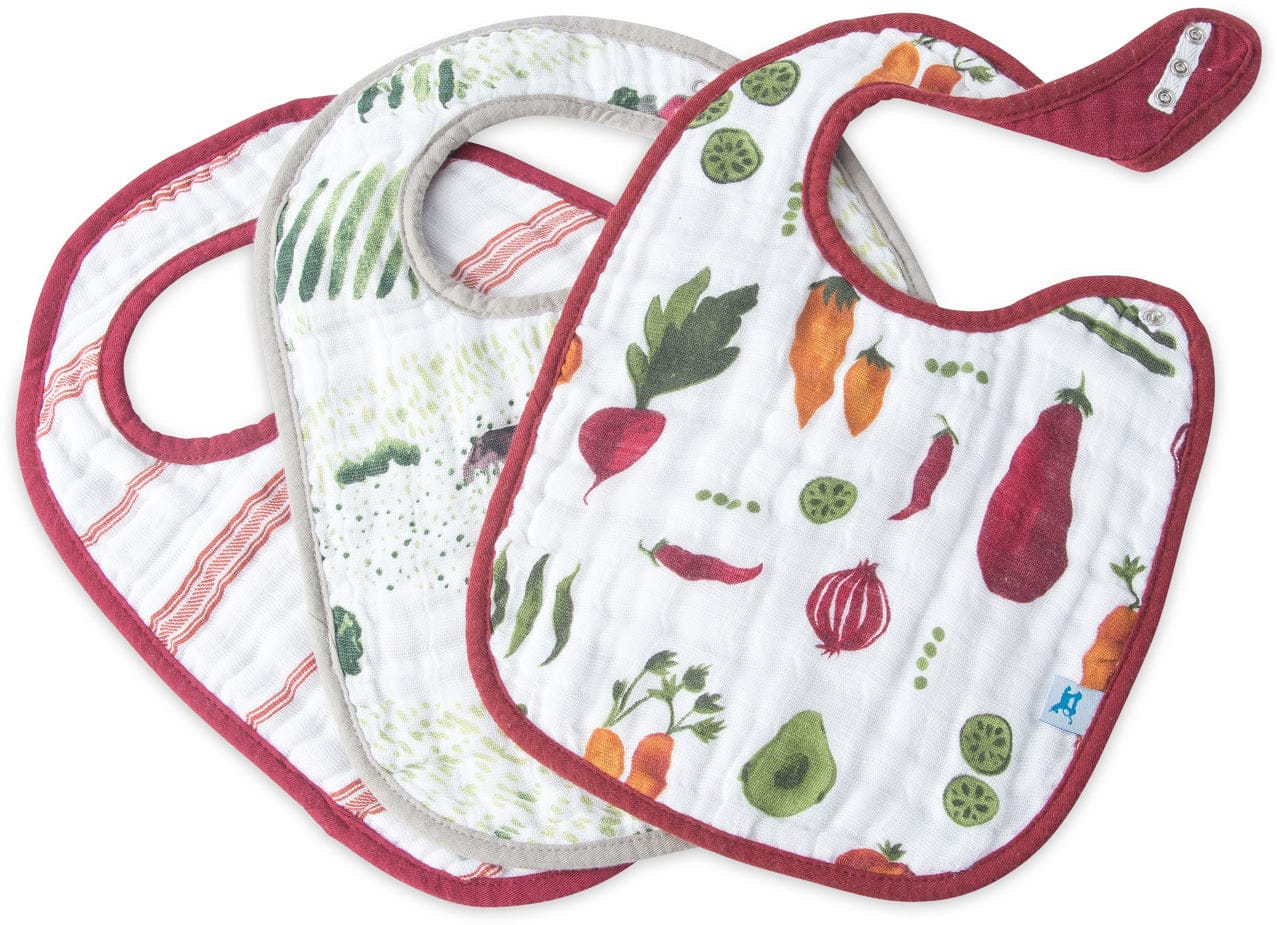 Little Unicorn Cotton Classic Bib 3-Pack - Farmers Market - UF0015