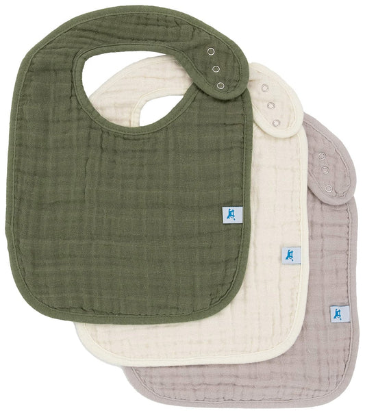 Little Unicorn Cotton Muslin Classic Bib 3 Pack - Fern 2 - UF0030