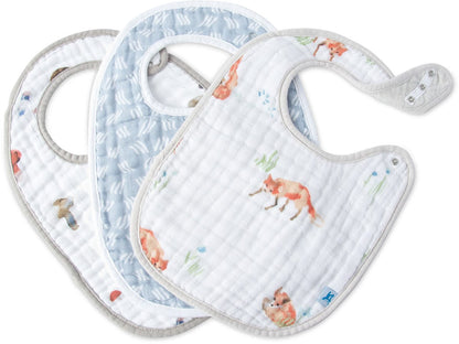 Little Unicorn Cotton Classic Bib 3-Pack - Fox - UF0018