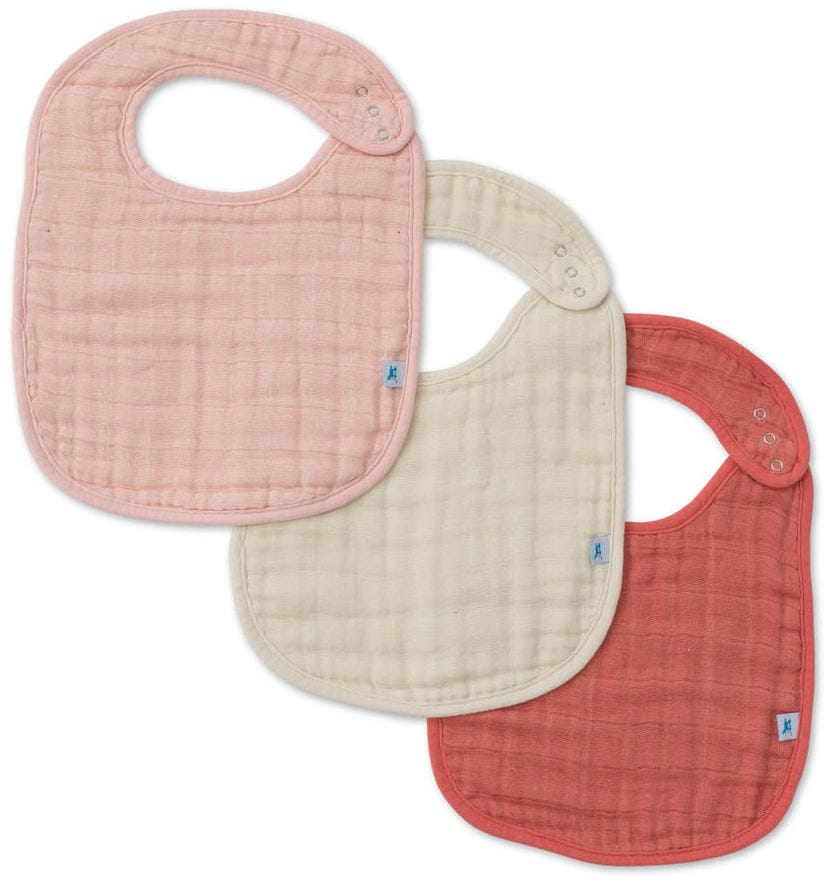 Little Unicorn Cotton Muslin Classic Bib 3 Pack - Rose Petal - UF0021