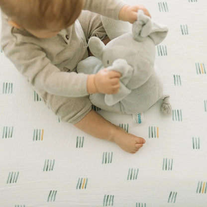 Little Unicorn Cotton Muslin Crib Sheet - Blue Stacks - UN0088