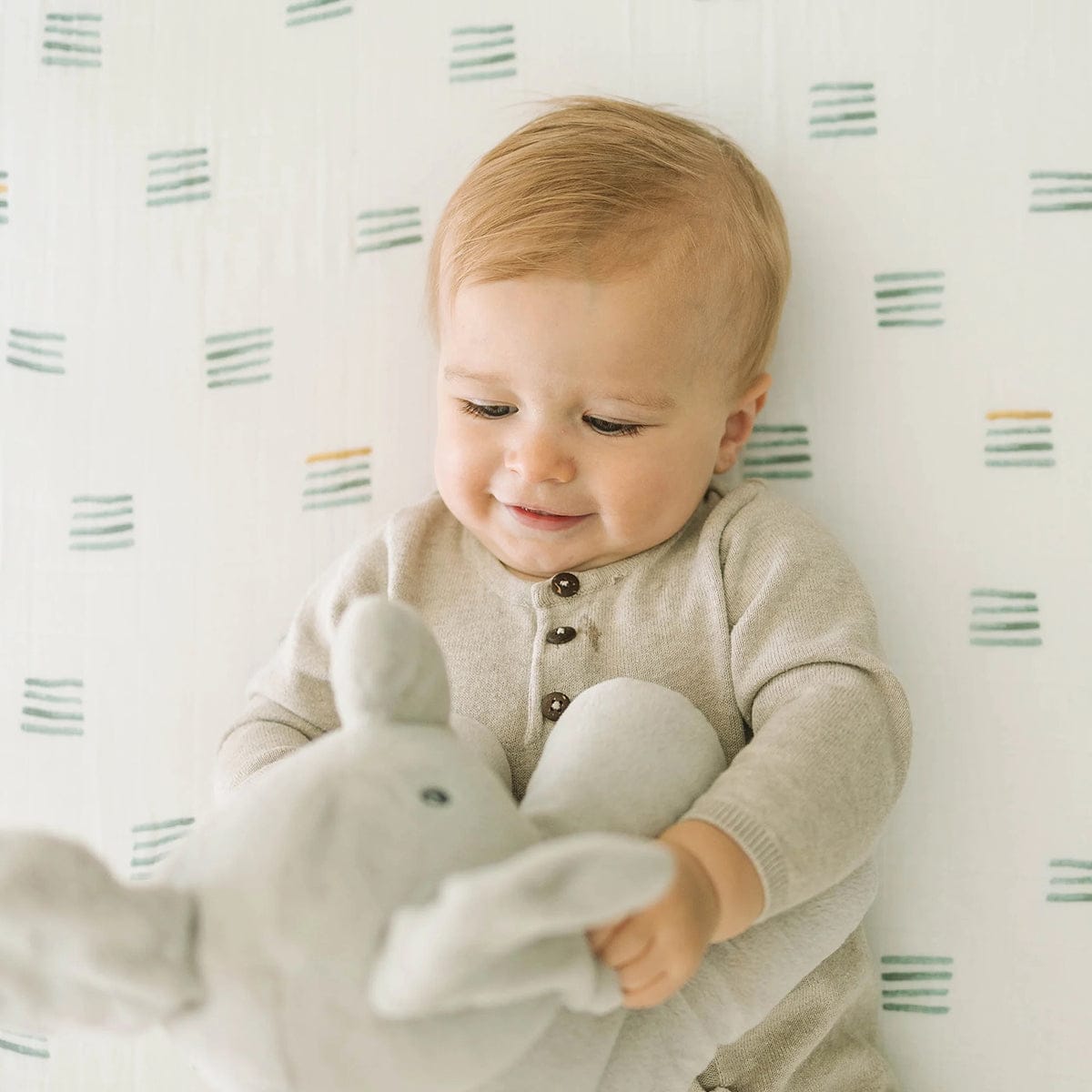 Little Unicorn Cotton Muslin Crib Sheet - Blue Stacks - UN0088