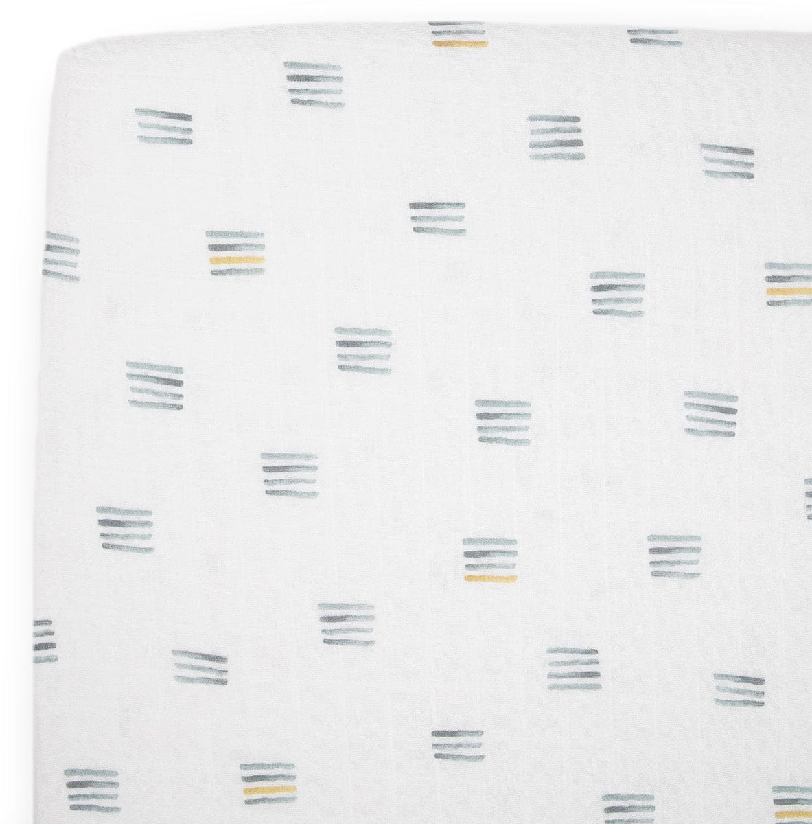Little Unicorn Cotton Muslin Crib Sheet - Blue Stacks - UN0088