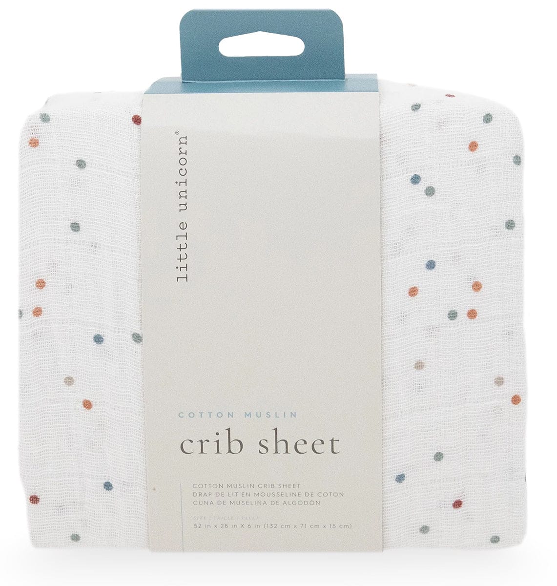 Little Unicorn Cotton Muslin Crib Sheet - Dots - UN0083