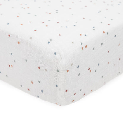 Little Unicorn Cotton Muslin Crib Sheet - Dots - UN0083