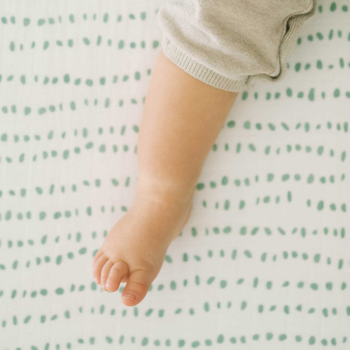 Little Unicorn Cotton Muslin Crib Sheet - Stone Stripe - UN0089