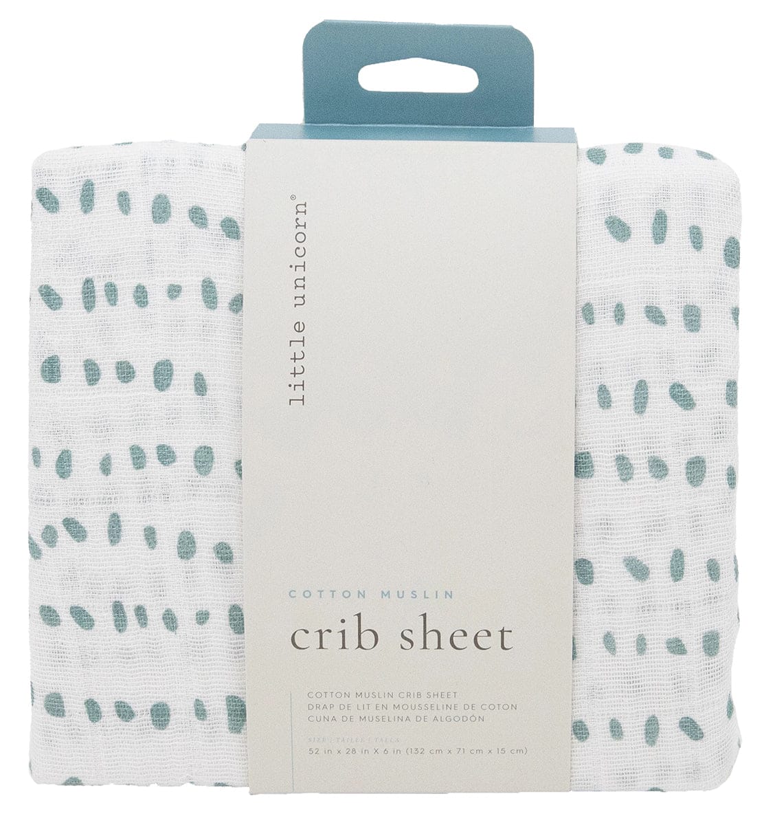 Little Unicorn Cotton Muslin Crib Sheet - Stone Stripe - UN0089